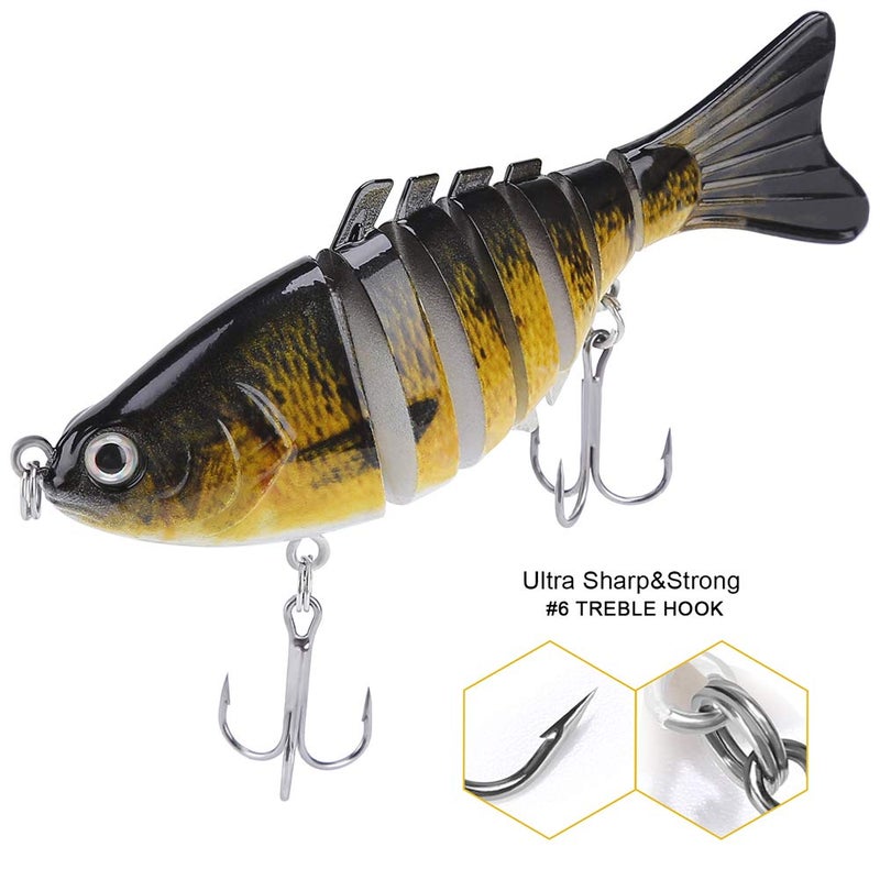 A AKRAF Lifelike Fishing Lures for Bass, Trout, Walleye, Predator Fish - Realistic Multi Jointed Fish Popper Swimbaits - Spinnerbaits Lure Fishing Tackle Kits - Freshwater and Saltwater Crankbaits - 3 Pack - Image 4